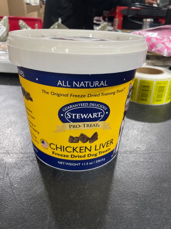 Photo 1 of 2/11/23 Stewart Freeze Dried Dog Treats, Chicken Liver, Grain Free & Gluten Free, 11.5 Ounce Resealable Tub, Single Ingredient, Made in USA, Dog Training Treats Chicken Liver 11.5 Ounce (Pack of 1)