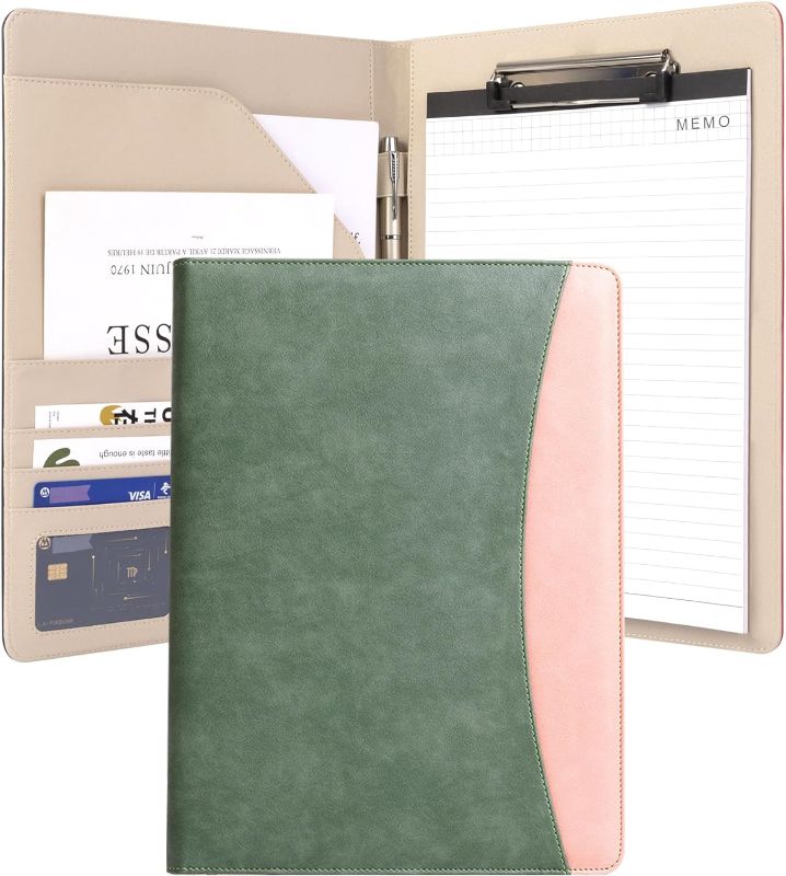 Photo 1 of Padfolio Clipboard Folder Portfolio, QSWERNB Storage Clipboard with Cover for Legal Pad Holder Letter Size A4 Writing Pad for Business School Office Conference Notepad Clip Boards