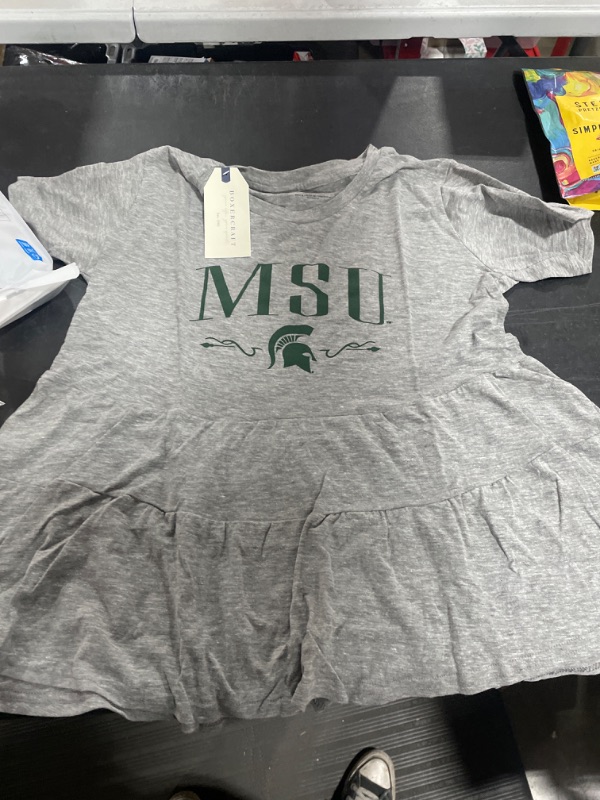 Photo 1 of boxercraft Women's NCAA Team Logo Willow Tee Michigan State Spartans Medium Oxford Heather