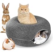 Photo 1 of  Peekaboo Cat Cave? Cat Tunnel Bed?Suitable Cat Tunnel For Multiple Cats?Cat Cave for Indoor Cats?Scratch Detachable & Washable Large Donut Cat Bed?for Cats Up to 10 Lbs?Dark Gray?
