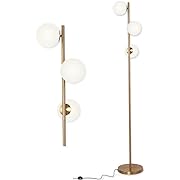 Photo 1 of  Lamp Modern 3 Globe for Living Room Bright Lighting LED Standing Light for Bedrooms Offices (Brushed Brass)