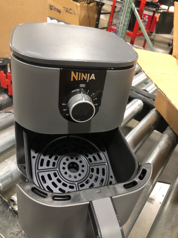 Photo 2 of Ninja AF080 Mini Air Fryer, 2 Quarts Capacity, Compact, Nonstick, with Quick Set Timer, Grey
