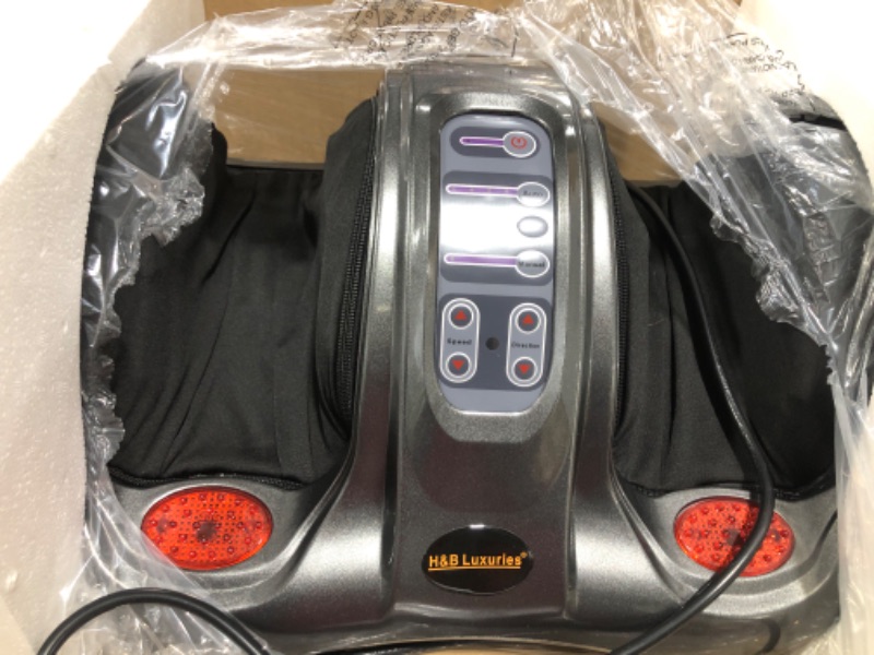 Photo 2 of Electric Shiatsu Foot Massager with Remote for Pain Relief, Deep Kneading Rolling Feet and Calf Massager, Leg Circulation Machine for Plantar Fasciitis and Neuropathy, Men Women Gifts, Gray
