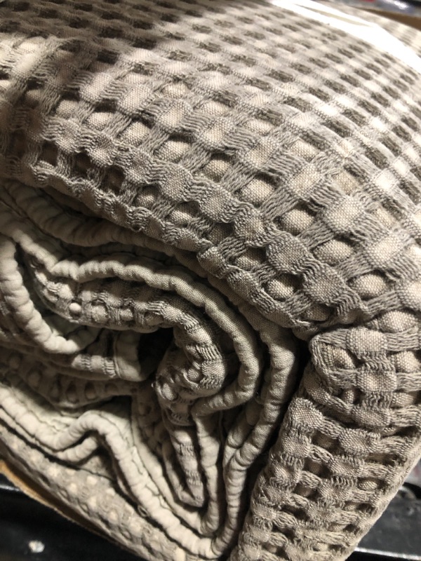 Photo 1 of Levtex Home - Mills Waffle - King/Cal King Quilt Set - Taupe Cotton Waffle - Quilt Size (106 x 92in.), Sham Size (36 x 20in.) Taupe King Quilt