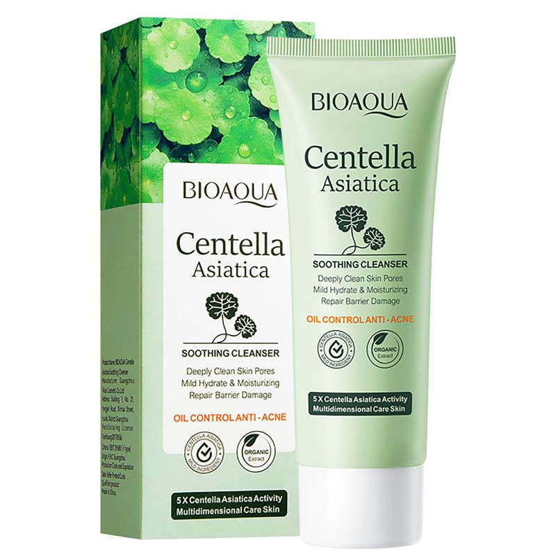 Photo 1 of BIOAQUA Centella Asiatica Soothing Face Cleanser Oil Control Anti-Acne Deep Pore Clean Facial Hydrating Moisturizing 100g/3.5oz
