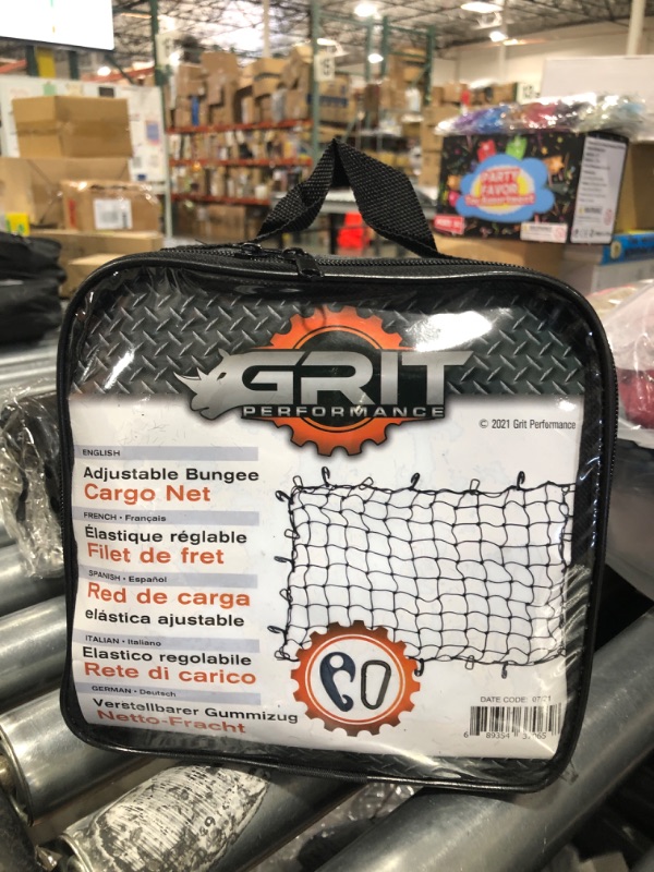 Photo 1 of Cargo Net for SUV - 3 x 4 Foot, Heavy-Duty, Mesh Square Bungee Netting with 12 Hooks, 12 Black Clips and Storage Bag - Holds Small and Large Loads 3' x 4' Black D-clips & black hooks