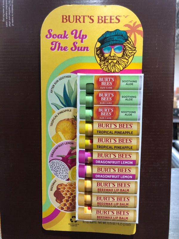 Photo 2 of Burt's Bees Soak Up the Sun Lip Balm Variety,10 Count (Pack of 1)