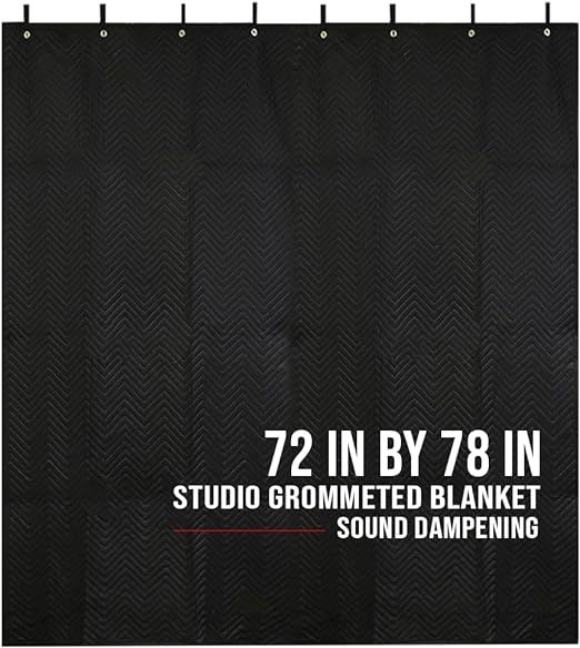 Photo 1 of 2 Pcs Sound Dampening Blanket Soundproof Blanket Grommeted Sound Dampening Blanket Studio Sound Absorption Sheet Light Blocker, Insulated Blanket, General Indoor or Outdoor Use (72 x 78 Inches)