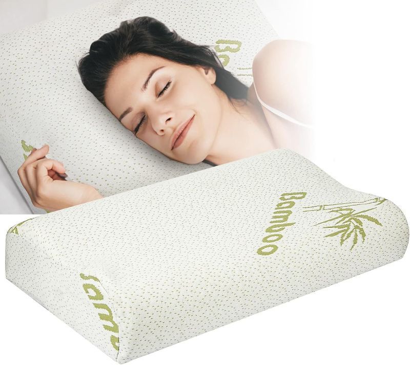 Photo 3 of 
iMounTEK Bed Pillow Bamboo Memory Foam Sleep Pillow Contoured Orthopedic Pillow Soft Neck Support Breath Pillow Back/Stomach/Side Sleeper