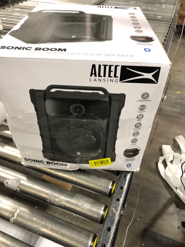 Photo 3 of Altec Lansing Sonic Boom - Waterproof Bluetooth Speaker with Phone Charger, IP67 Outdoor Speaker, 3 USB Charging Ports, 50 Foot Range & 20 Hours Battery Life