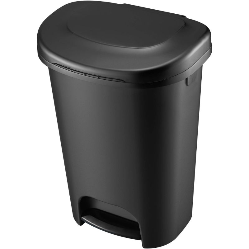 Photo 1 of 13 Gal Step on Wastebasket; Black - Case of 4
