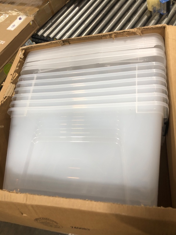 Photo 2 of IRIS USA 54 Qt Clear Plastic Storage Box with Latches 6 Pack
