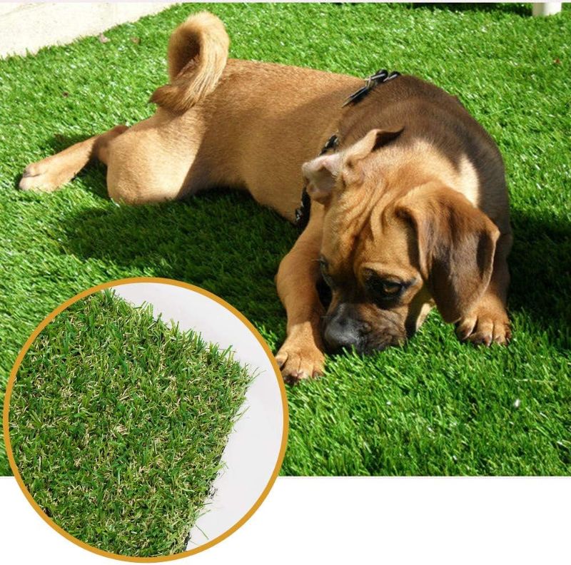 Photo 1 of  Thick Realistic Artificial Grass Mat Customized Sizes, 6ft x 10ft Synthetic Fake Astro Turf Indoor Outdoor Garden Lawn Landscape, Faux Grass Rug with Drainage Holes