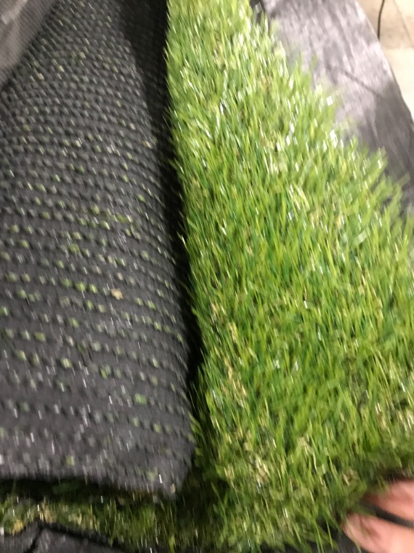 Photo 3 of  Thick Realistic Artificial Grass Mat Customized Sizes, 6ft x 10ft Synthetic Fake Astro Turf Indoor Outdoor Garden Lawn Landscape, Faux Grass Rug with Drainage Holes