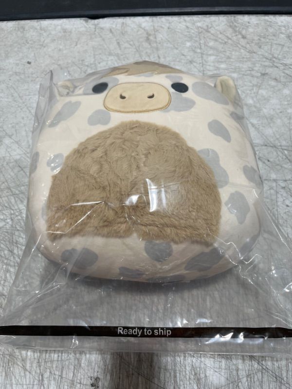 Photo 1 of Squishmallows Original 12-Inch Borsa Spotted Highland Cow - Medium-Sized Ultrasoft Official Jazwares Plush