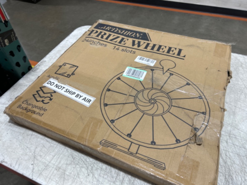 Photo 2 of ARTISHION 5 in 1 Color Prize Wheel - 24 Inch Wall Mounted or Tabletop Roulette Spinning Wheel, Heavy Duty Metal Base with Dry Erase Marker and Eraser for Trade Show, Carnival, Win Fortune Spin Games 24 Inch Dual Use Heavy Duty Prize Wheel