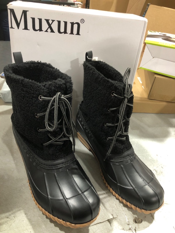 Photo 2 of (11) MaxMuxun Women's Duck Boots,Comfortable Lace up Waterproof Bean Boots, Rain Winter Snow Boots