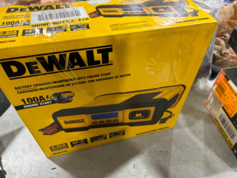 Photo 3 of DEWALT DXAEC100 DXAEC100 Professional 30-Amp Battery Charger and 3-Amp Maintainer with 100-Amp Engine Start, Yellow