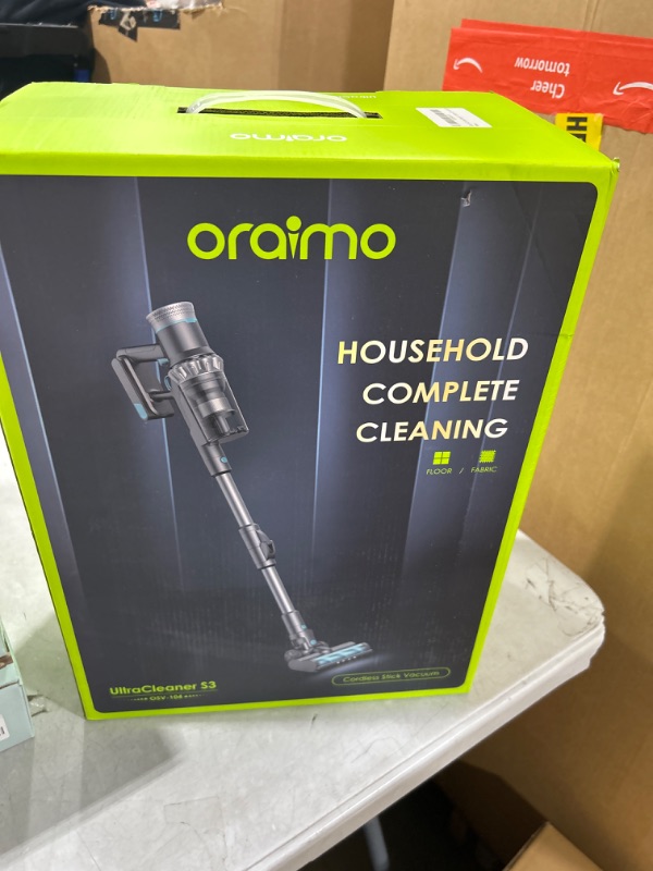 Photo 1 of Oraimo Cordless Vacuum Cleaner 27kpa, Stick Vacuum Cleaner for Pet Hair Carpet and Hardwood Floor, Portable Vacuum Cleaner with LED Touch Screen, Bendable Tube, 380W Brushless Motor, 45mins Runtime