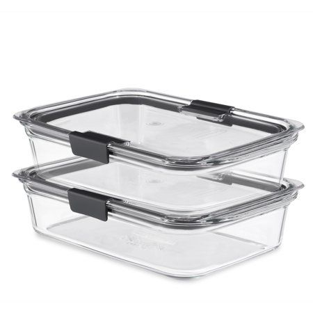 Photo 1 of Rubbermaid Brilliance Glass Food Storage Containers 8-Cup Food Containers with Lids 2-Pack
