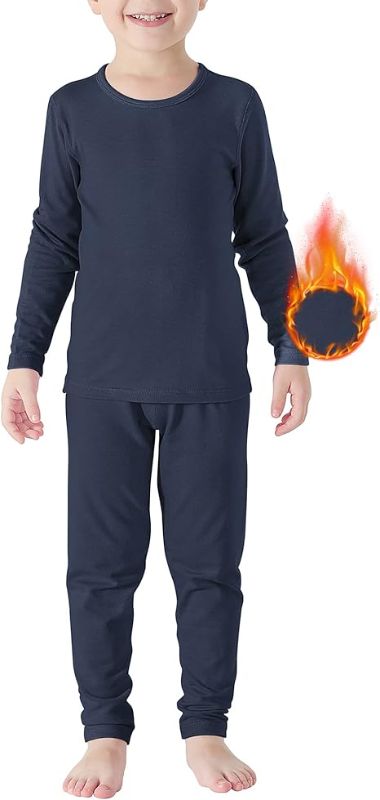 Photo 1 of Boys Thermal Underwear Set Toddler Long Johns Set Fleece Lined Base Layer Winter Thermals Sets for Kids LARGE