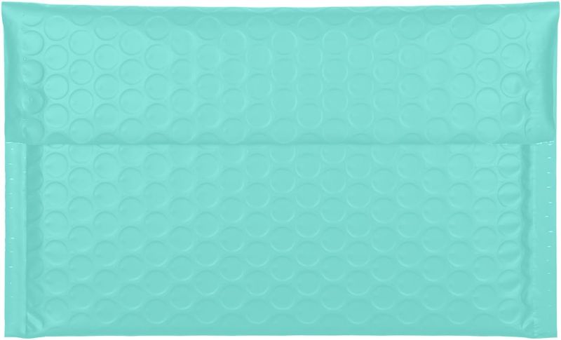 Photo 1 of 8x5" Side-Opening Teal Bubble Mailers (27-Pack)
