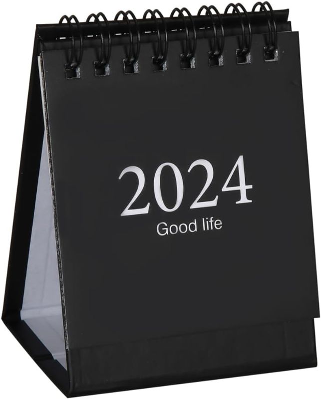Photo 1 of Mini Desk Calendar,2023-2024 - Aug 2023 to Dec 2024 Small Desktop Calendar, for Home Office School,with Stickers,Reminder of Important Days. (Black)
