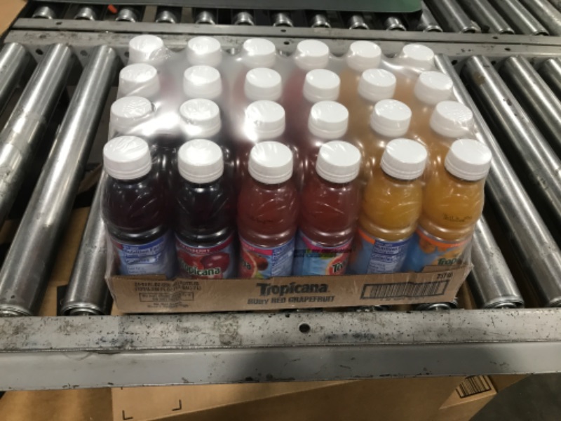 Photo 1 of EXPIRED: 12/29/2023 - Tropicana 100% Juice 3 Flavor Variety Pack 10 Oz 24 Pack Bottles
