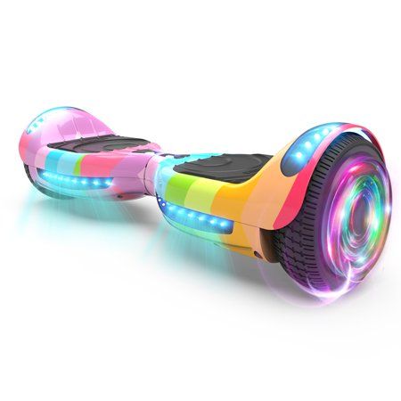Photo 1 of Flash Wheel Hoverboard 6.5 Bluetooth Speaker with LED Light Self Balancing Wheel Electric Scooter Rainbow Wave
