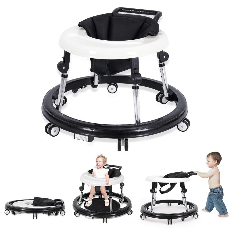 Photo 1 of Baby Walker Foldable with 9 Adjustable Heights, Baby Walkers and Activity Center for Boys Girls Babies 7-18 Months, Baby Walker with Wheels Portable
