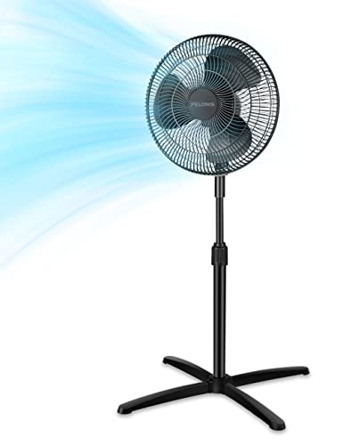 Photo 1 of PELONIS Fan Portable 16 Inch Pedestal Fan| 3-Speed| 90° Oscillation| Adjustable Height| Standing Floor Fan for Living Room, Bedroom, Kitchen, and Hom
