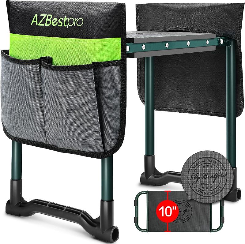 Photo 1 of Garden Kneeler and Seat Heavy Duty, Foldable Gardening Stool - 2024 Upgraded Widened to 10" Stable Wear-resistant Prevent Knee and Back Pain, Beautiful Logo high-end 2 Large Tool Bags Gift for Women
