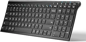 Photo 1 of  Bluetooth Keyboard, Wireless Bluetooth Keyboard, Rechargeable Bluetooth 5.1 Multi Device Keyboard with Number Pad Full Size Stable Connection for Mac, Windows, iOS, Android, Laptop