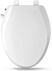 Photo 1 of Elongated Bidet Toilet Seat with Quiet-Close, Non-Electric Bidet Toilet Seat with Self Cleaning Dual Nozzles, Fit Elongated Toilet Seat, White Bidet Attachment with Brass inlet