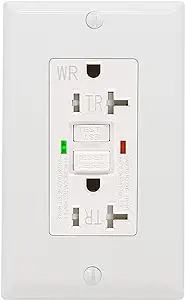 Photo 1 of ANKO GFCI Outlet 20 Amp, UL Listed, LED Indicator, Tamper-Resistant, Weather Resistant Receptacle Indoor or Outdoor Use with Decor Wall Plates and Screws