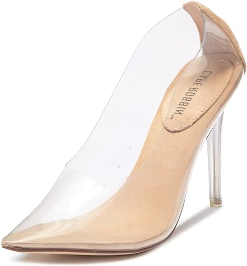 Photo 1 of Cape Robbin Glass Doll Clear Nude Pointed Toe Lucite Glass Heel Stiletto Pumps SZ 8.5