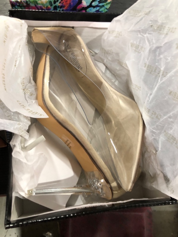 Photo 2 of Cape Robbin Glass Doll Clear Nude Pointed Toe Lucite Glass Heel Stiletto Pumps SZ 8.5