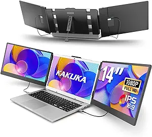 Photo 1 of Laptop Screen Extender, 14” FHD 1080P IPS Portable Monitor for 13.3”-17” Laptop, HDMI/USB-A/Type-C Laptop Monitor Extender with Kickstand, Plug and Play for Mac/Wins/Android/Switch
