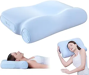 Photo 1 of SKG P3E Cervical Neck Pillow for Sleeping, 3-Layer Ergonomic Neck Pillow with Adjustable Pillow Raiser for Side & Back Sleepers, Ergonomic Memory Foam Pillo