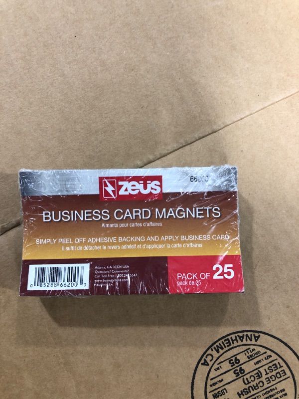 Photo 1 of Baumgartens 66200 (R), Adhesive Backed Business Card Magnets, 3 1/2" x 2", 25 Pack, White