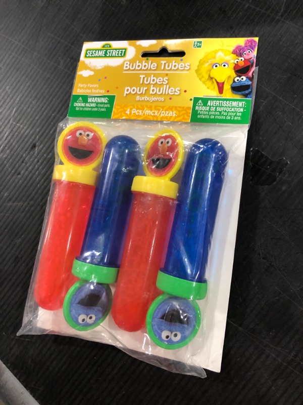Photo 2 of Everyday Sesame Street Assorted Plastic Bubble Tubes - 1 oz. (Pack of 4) - Perfect for Kids & Playtime Fun