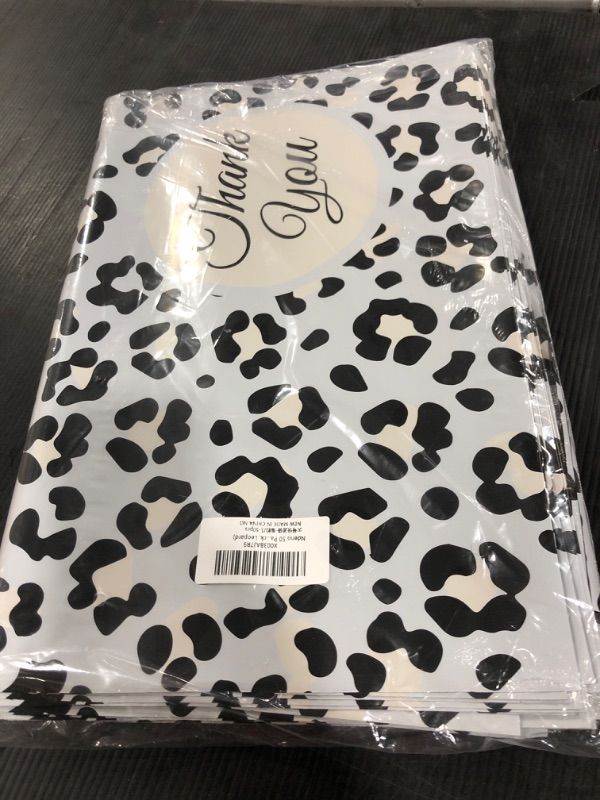 Photo 2 of 50 Pack Thank You Poly Mailers Leopard Shipping Bag with Self Sealing, Large Mailing Bags for Small Business - Shipping Envelopes for Clothing (15x19 IN, 50pack, Leopard)