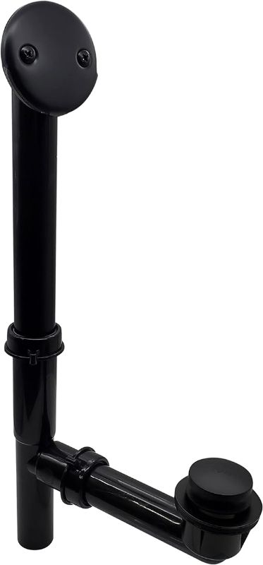 Photo 1 of Westbrass 593144-62 Black 1-1/2" Tubular Tip Toe Bath Waste Drain Kit, Matte Black ,Pack of 1
