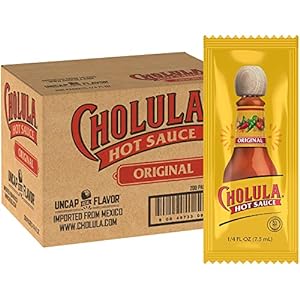 Photo 1 of Cholula Original Hot Sauce Packets, 200 count - One 200 Count Individual Hot Sauce Packets with Mexican Peppers and Signature Spice Blend, Perfect Single-Serve Size for Delivery and Takeout
