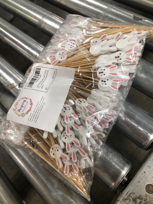 Photo 1 of 200Pcs Easter Bunny Cocktail Toothpicks,Rabbit Shape Fruit Toothpick,Party Toothpicks for Appetizers Cocktail Decorations for Easter Party Supplies,Multicolor Rabbit02