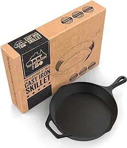 Photo 1 of Fresh Australian Kitchen 12" Cast Iron Skillets Nonstick - Pre Seasoned Frying Pan Cookware Pan for Cooking
