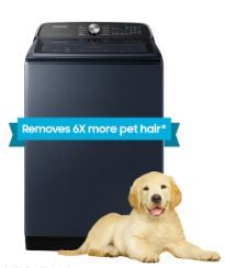 Photo 1 of Samsung Pet Care Solution 5.4-cu ft High Efficiency Impeller Smart Top-Load Washer (Brushed Navy) ENERGY STAR
