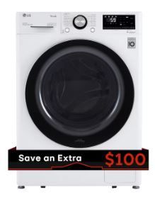 Photo 1 of LG 2.4-cu ft Stackable Steam Cycle Smart Front-Load Washer (White) ENERGY STAR
