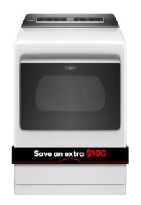 Photo 1 of Whirlpool Smart Capable 7.4-cu ft Steam Cycle Smart Electric Dryer (White) ENERGY STAR
