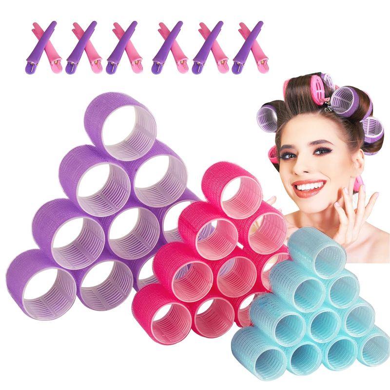 Photo 1 of  Hair Rollers set, 3 size-36 Pack Self Grip Hair Curlers, Jumbo Size Rollers for Hair Salon Curlers ,Hair Styling for Women and Kids